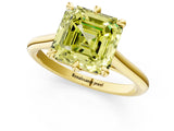Yellow gold Fancy Yellow Asscher  Solitaire Engagement Ring with Six-Prong Setting and Classic Band 2