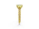 Yellow gold Fancy Yellow Asscher  Solitaire Floral Milgrain Engagement Ring_100