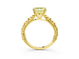 Yellow gold Fancy Yellow Asscher  Solitaire Floral Milgrain Engagement Ring_101