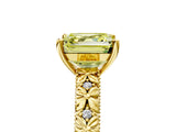Yellow gold Fancy Yellow Asscher  Solitaire Floral Milgrain Engagement Ring_103