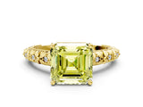 Yellow gold Fancy Yellow Asscher  Solitaire Floral Milgrain Engagement Ring_98