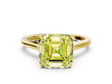 Yellow gold Fancy Yellow Asscher  Solitaire Heart Prong Engagement Ring with Tapered Band_72