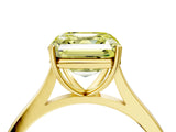 Yellow gold Fancy Yellow Asscher  Solitaire Heart Prong Engagement Ring with Tapered Band_76