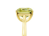 Yellow gold Fancy Yellow Asscher  Solitaire Heart Prong Engagement Ring with Tapered Band_77
