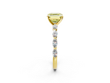Yellow gold Fancy Yellow Asscher  Solitaire Marquise Side Stone Prong Setting Ring_18