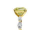 Yellow gold Fancy Yellow Asscher  Solitaire Marquise Side Stone Prong Setting Ring_21