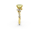 Yellow gold Fancy Yellow Asscher  Solitaire Marquise Twist Band with Six-Prong Setting_2