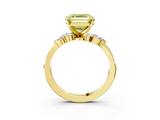 Yellow gold Fancy Yellow Asscher  Solitaire Marquise Twist Band with Six-Prong Setting_3
