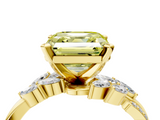 Yellow gold Fancy Yellow Asscher  Solitaire Marquise Twist Band with Six-Prong Setting_4