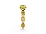 Yellow gold Fancy Yellow Asscher  Solitaire Milgrain Diamond Engagement Ring with Bezel and Marquise Band_2