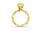 Yellow gold Fancy Yellow Asscher  Solitaire Milgrain Diamond Engagement Ring with Bezel and Marquise Band_3