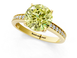 Yellow gold Fancy Yellow Asscher  Solitaire Pavé Band Prong Setting Ring_1