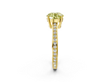 Yellow gold Fancy Yellow Asscher  Solitaire Pavé Band Prong Setting Ring_2