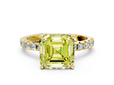 Yellow gold Fancy Yellow Asscher  Solitaire Pavé Band with Four-Prong Setting_18