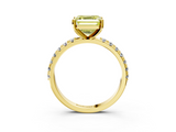 Yellow gold Fancy Yellow Asscher  Solitaire Pavé Band with Four-Prong Setting_21