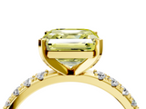 Yellow gold Fancy Yellow Asscher  Solitaire Pavé Band with Four-Prong Setting_22