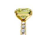 Yellow gold Fancy Yellow Asscher  Solitaire Pavé Band with Four-Prong Setting_23