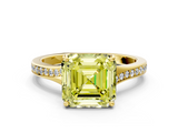 Yellow gold Fancy Yellow Asscher  Solitaire Pavé Band with Four-Prong Setting_34