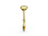 Yellow gold Fancy Yellow Asscher  Solitaire Pavé Band with Four-Prong Setting_36