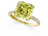 Yellow gold Fancy Yellow Asscher  Solitaire Pavé Diamond Engagement Ring with Four-Prong Setting_18