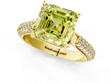 Yellow gold Fancy Yellow Asscher  Solitaire Pavé Diamond Engagement Ring with Four-Prong Setting_18