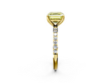 Yellow gold Fancy Yellow Asscher  Solitaire Pavé Diamond Engagement Ring with Four-Prong Setting_19