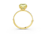Yellow gold Fancy Yellow Asscher  Solitaire Pavé Diamond Engagement Ring with Four-Prong Setting_20