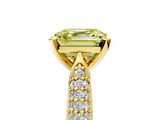 Yellow gold Fancy Yellow Asscher  Solitaire Pavé Diamond Engagement Ring with Four-Prong Setting_22