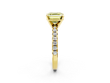 Yellow gold Fancy Yellow Asscher  Solitaire Pave Diamond Engagement Ring with Four-Prong Setting_2