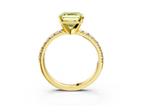 Yellow gold Fancy Yellow Asscher  Solitaire Pave Diamond Engagement Ring with Four-Prong Setting_3