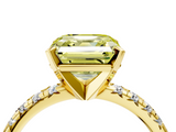 Yellow gold Fancy Yellow Asscher  Solitaire Pave Diamond Engagement Ring with Four-Prong Setting_4