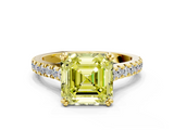 Yellow gold Fancy Yellow Asscher  Solitaire Pave Diamond Engagement Ring with Prong Setting_40