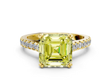 Yellow gold Fancy Yellow Asscher  Solitaire Pave Diamond Engagement Ring with Prong Setting_46