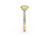 Yellow gold Fancy Yellow Asscher  Solitaire Pave Diamond Engagement Ring with Prong Setting_48