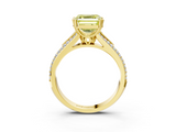 Yellow gold Fancy Yellow Asscher  Solitaire Pave Split Shank Engagement Ring with Six-Prong Setting_19