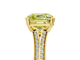 Yellow gold Fancy Yellow Asscher  Solitaire Pave Split Shank Engagement Ring with Six-Prong Setting_21