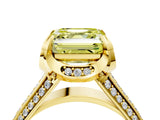 Yellow gold Fancy Yellow Asscher  Solitaire Pave Split Shank Ring with Four-Prong Setting_73