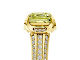 Yellow gold Fancy Yellow Asscher  Solitaire Pave Split Shank Ring with Four-Prong Setting_74