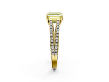 Yellow gold Fancy Yellow Asscher  Solitaire Split Shank Pavé Diamond Engagement Ring_36