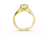 Yellow gold Fancy Yellow Asscher  Solitaire Split Shank Pavé Diamond Engagement Ring_37
