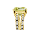 Yellow gold Fancy Yellow Asscher  Solitaire Split Shank Pavé Diamond Engagement Ring_39