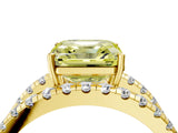 Yellow gold Fancy Yellow Asscher  Solitaire Split Shank Pave Diamond Ring_45