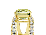 Yellow gold Fancy Yellow Asscher  Solitaire Split Shank Pave Diamond Ring_46
