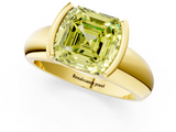 Yellow gold Fancy Yellow Asscher  Solitaire Tension Set Diamond Ring with Wide Band_53