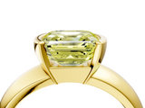 Yellow gold Fancy Yellow Asscher  Solitaire Tension Set Diamond Ring with Wide Band_56
