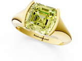 Yellow gold Fancy Yellow Asscher  Solitaire Tension Set Diamond Ring_55