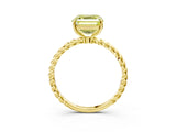 Yellow gold Fancy Yellow Asscher  Solitaire Twist Band Ring with Four-Prong Setting_86
