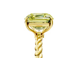 Yellow gold Fancy Yellow Asscher  Solitaire Twist Band Ring with Four-Prong Setting_88