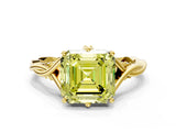 Yellow gold Fancy Yellow Asscher  Solitaire Twist Band Six-Prong Setting 1