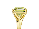 Yellow gold Fancy Yellow Asscher  Solitaire Twist Band Six-Prong Setting